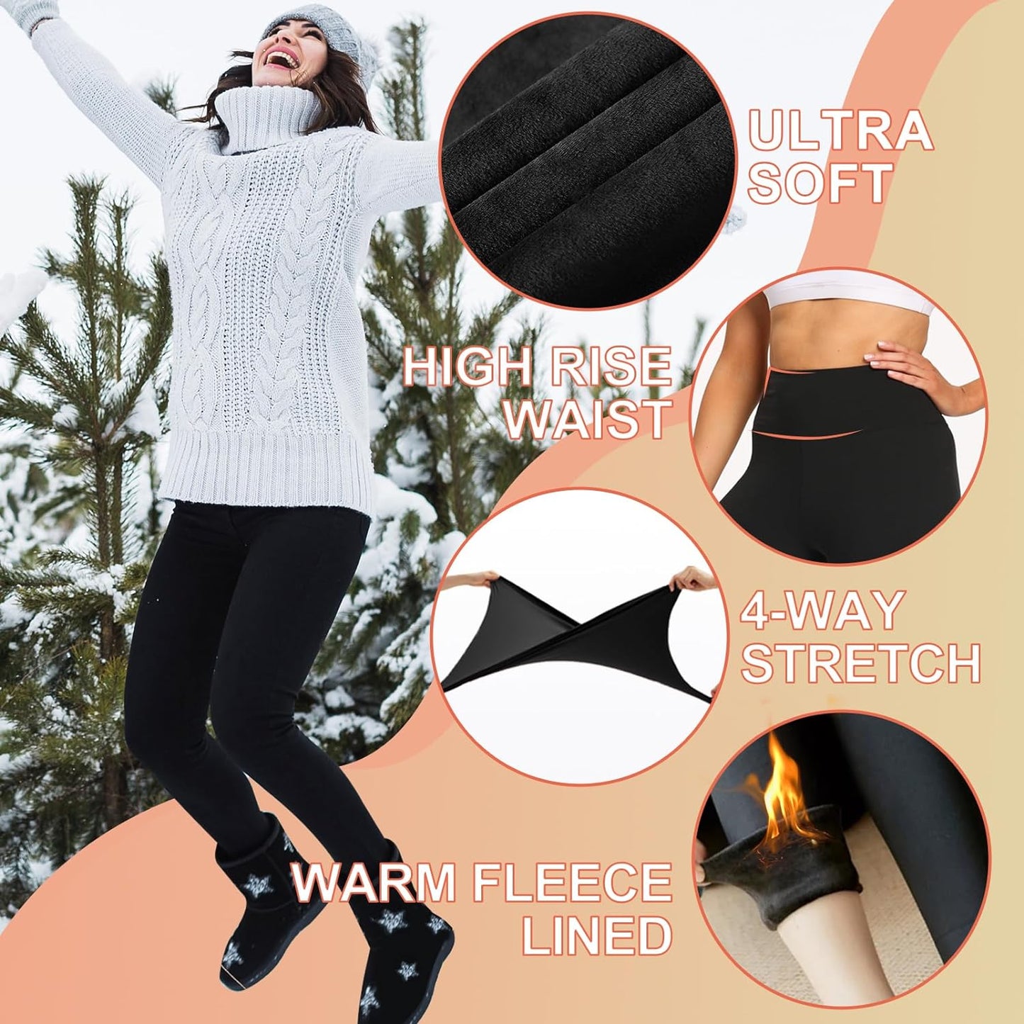 3 Pack Black Leggings for Women - High Waisted Soft Maternity Workout Yoga Pants
