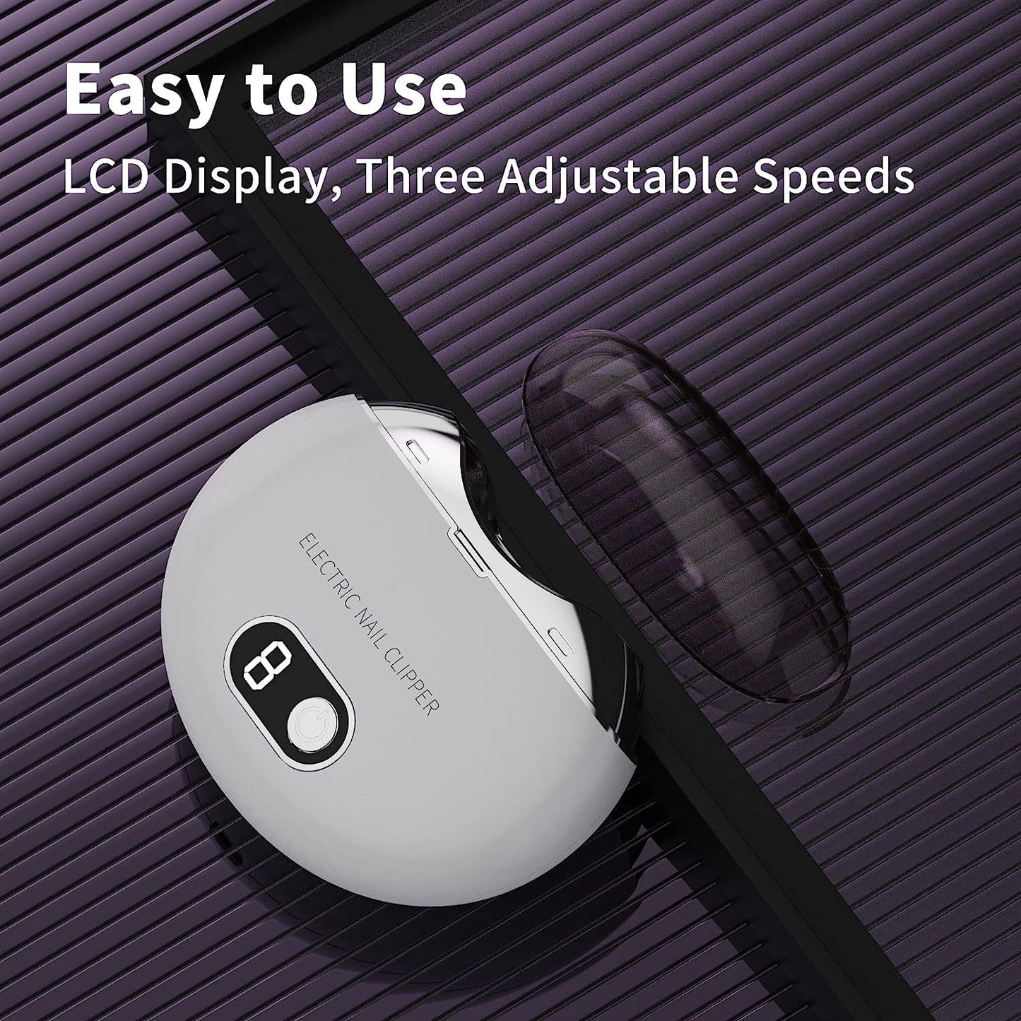 Automatic Nail Clipper, Electric Nail Clippers Automatic Safety Fingernail Cutter and Filer Rechargeable Nail Trimmer Nail Scissors Gift for Caregivers, Adults, Children-White