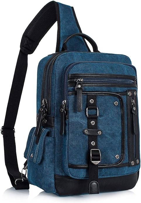 Messenger Bag for Men Canvas Sling Bag Crossbody Backpack Laptop Shoulder Bag Hiking Daypacks Casual Tactical