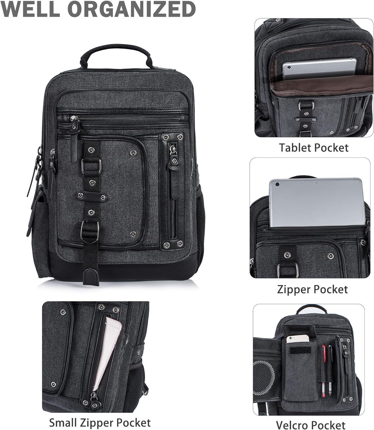 Messenger Bag for Men Canvas Sling Bag Crossbody Backpack Laptop Shoulder Bag Hiking Daypacks Casual Tactical