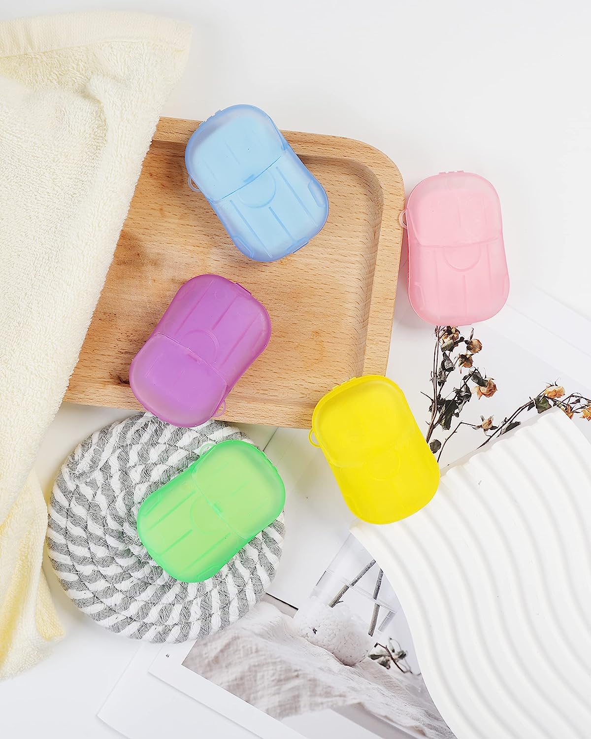 DF DUALFERV Paper Soap Sheets, 20 Pack (400 Sheets) Soap Sheets for Hand Washing, Disposable Portable Travel Soap Camping Soap, Kids Hand Soap for Travel Outdoor