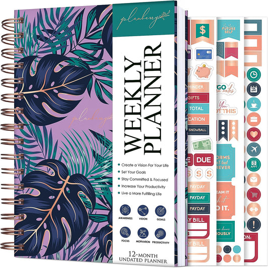 Weekly Planner – Undated Life Organizer & Budget Planner – Time Management, Goal Setting, To-Do List, Work-Life Balance & Habit Tracker – 6.1″ x 8.1″