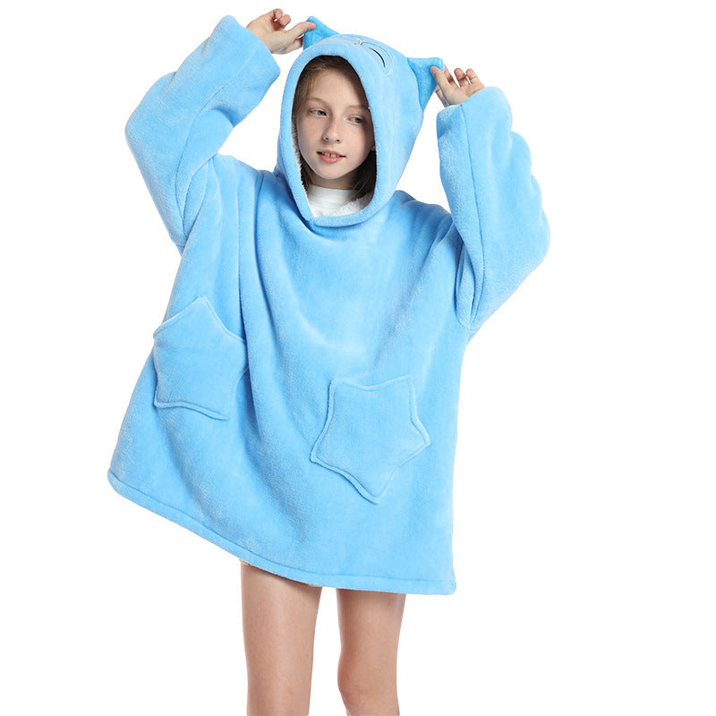 New TV Hoodie blanket Warm Lazy TV blanket Children's pullover cold robe blanket