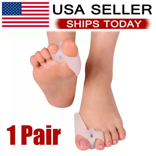 Silicone Gel Bunion Toe Corrector Orthotics Straightener Separator Pain 1 Pair